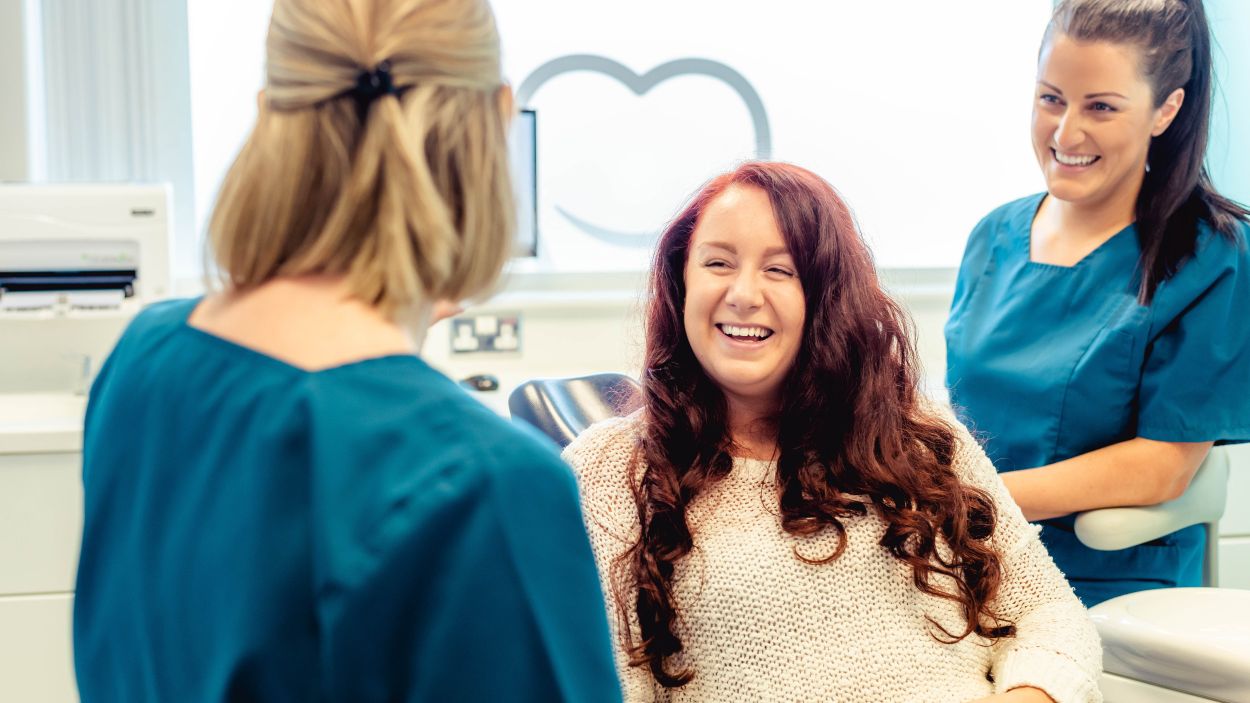 Patient receiving teeth whitening treatment at Kingswood Parks Dental Clinic Hull